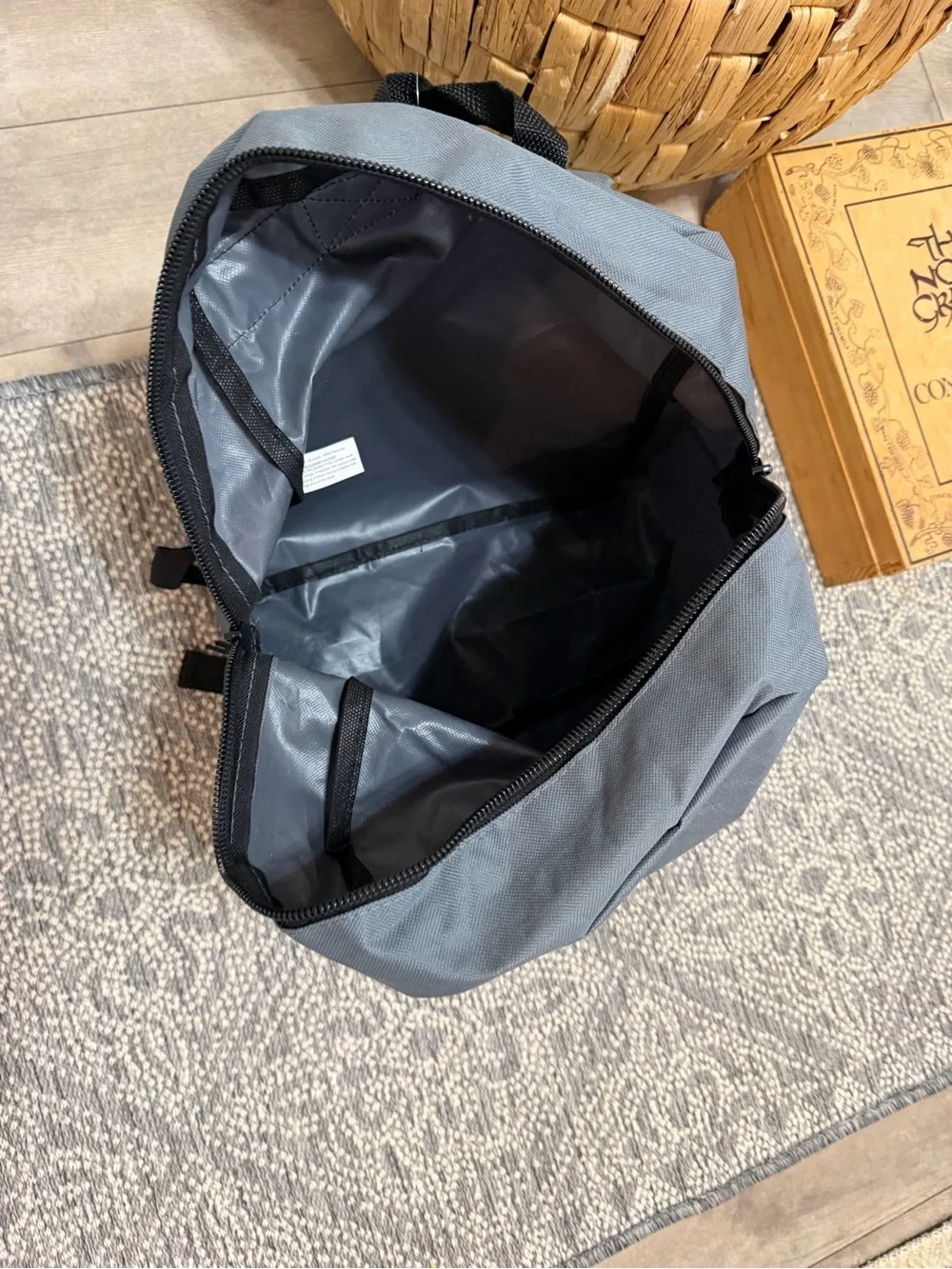 New Kids Gray Everyday Backpack 15” Classic Zip Book Bag with Front Zip Pocket